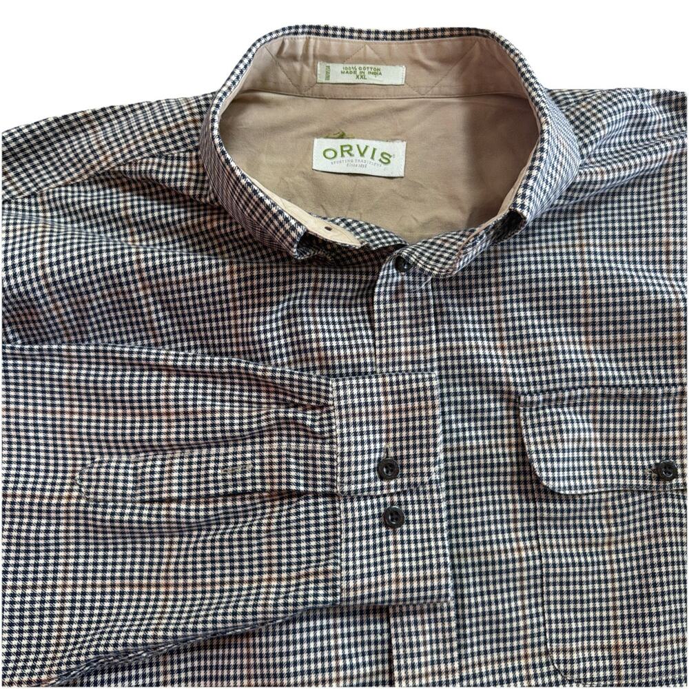 Orvis Men's XXL Houndstooth Button Down Shirt